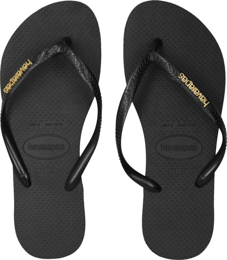 HAVAIANAS Teenslippers Dames Slim Logo Metallic Maat: 37 38 Materiaal: Rubber Kleur: Zwart - Foto 19