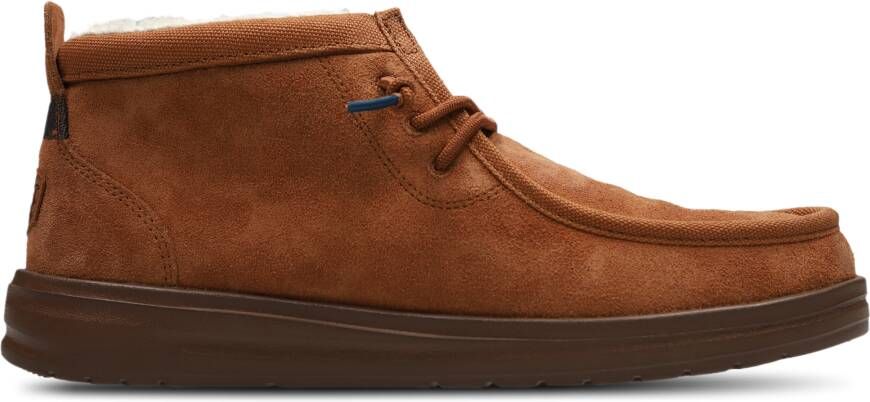 HEYDUDE Wally Mid Gripr Warmth Heren Schoenen Bruin Maat: 42 Suède Foot Locker