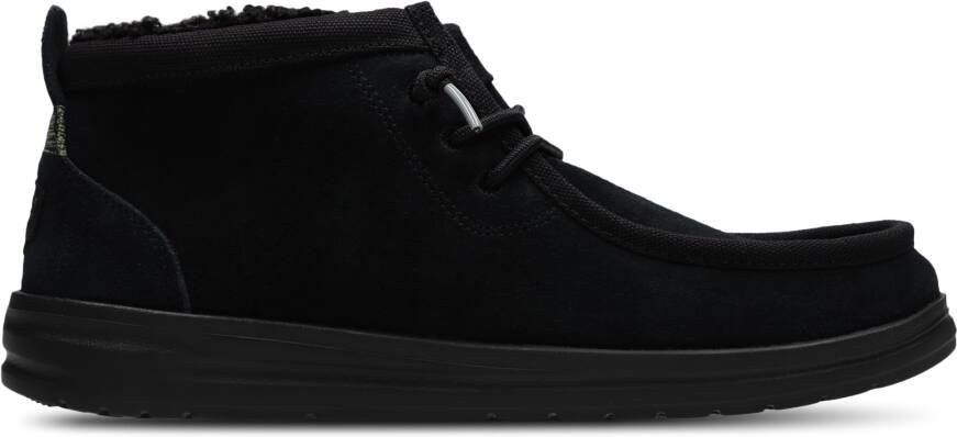 HEYDUDE Wally Mid Gripr Warmth Heren Schoenen Zwart Maat: 42 Suède Foot Locker