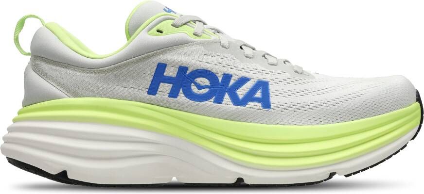 HOKA Bondi 8 Heren Schoenen Wit Maat: 41 1 3 Mesh Synthetisch Foot Locker