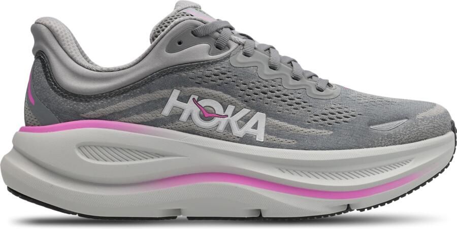 HOKA Bondi 9 Sneakers Dames Zilver 1 3 Mesh Synthetisch