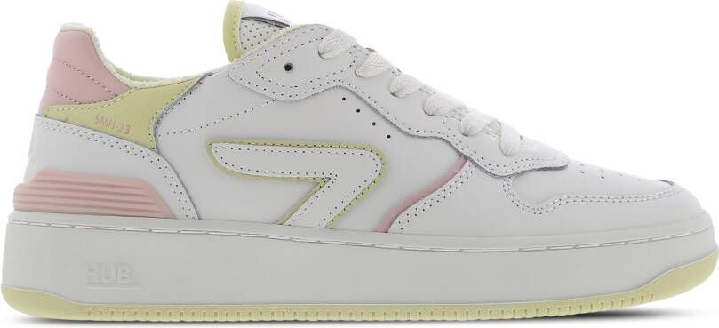 Hub Smash Dames Schoenen Wit Maat: 38.5 Leer Foot Locker