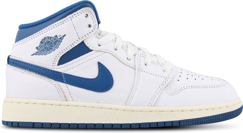 Jordan 1 Mid Kindersneakers Wit Textil Leer - Foto 2
