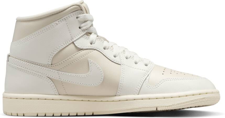 Jordan 1 Mid Dames Schoenen Beige Maat: 36 Polyester Foot Locker