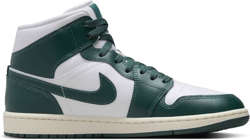 Jordan 1 Mid Dames Schoenen Wit Maat: 36 Polyester Foot Locker