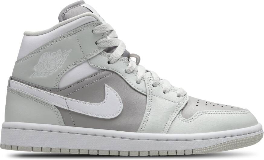 Jordan 1 Mid Dames Schoenen Grijs Maat: 37.5 Polyester Foot Locker - Foto 2