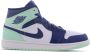 Jordan Air 1 Mid Mystic Navy Mint Foam White Schoenmaat 47 1 2 Sneakers 554724 413 - Thumbnail 3