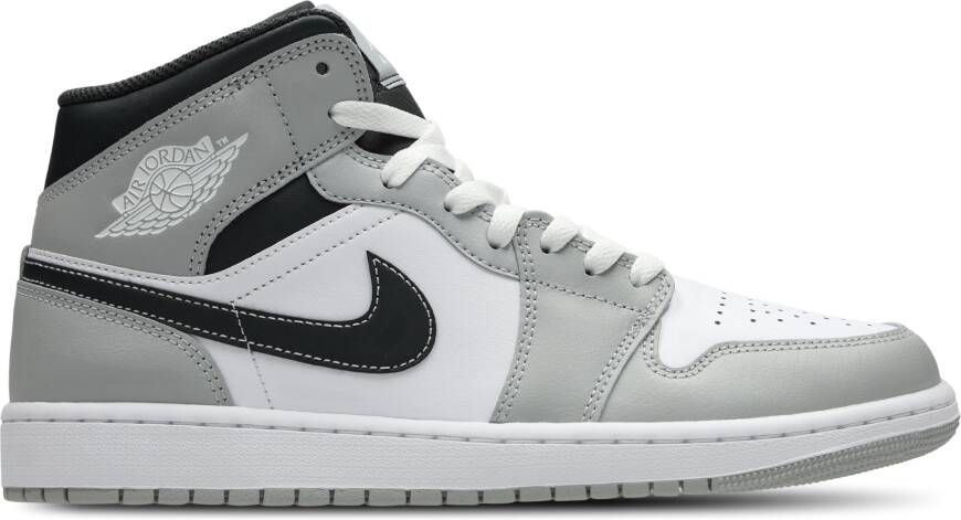 Jordan 1 Mid Heren Schoenen Grijs Maat: 41 Leer Synthetisch Foot Locker
