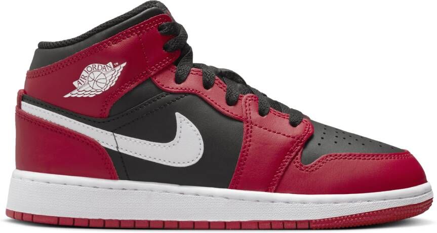 Jordan Aj1 Mid Unisex Schoenen Zwart Maat: 36 Leer Foot Locker
