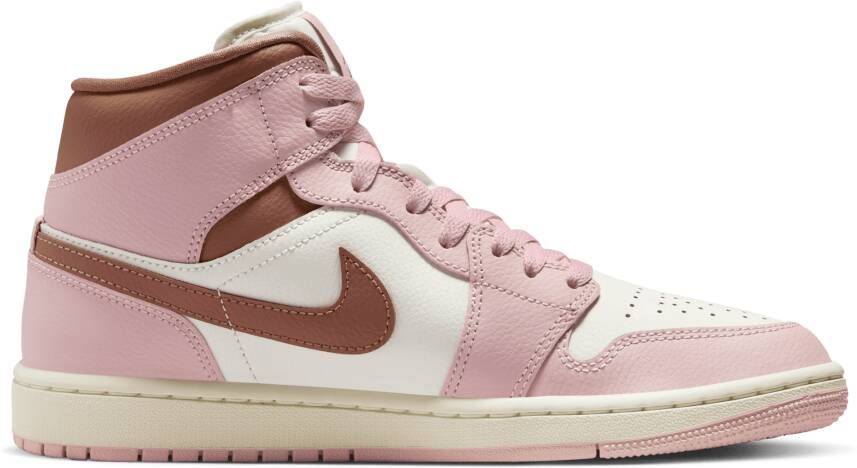 Jordan Aj1 Mid Dames Schoenen Roze Maat: 36.5 Leer Foot Locker