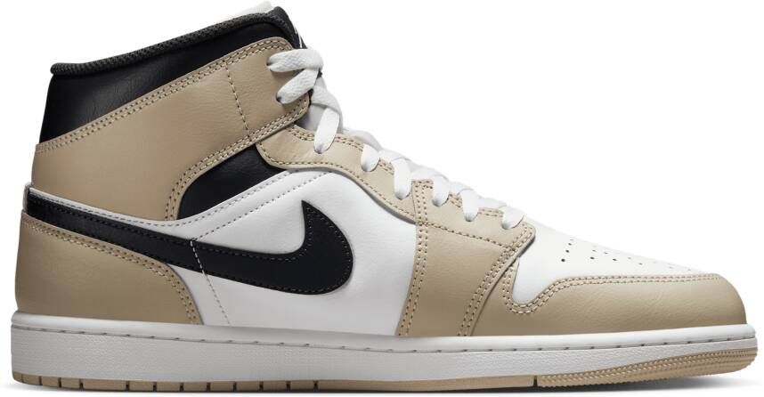 Jordan Aj1 Mid Heren Schoenen Wit Maat: 40.5 Leer Synthetisch Foot Locker