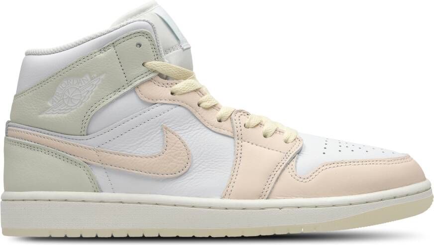 Jordan Aj1 Mid Heren Schoenen Wit Maat: 42 Leer Synthetisch Foot Locker