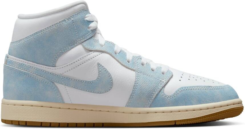Jordan Aj1 Mid Se Sneakers Dames Wit Mesh Synthetisch