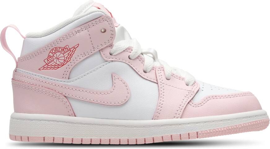 Jordan Aj1 Mid Unisex Schoenen Roze Maat: 32 Leer Foot Locker