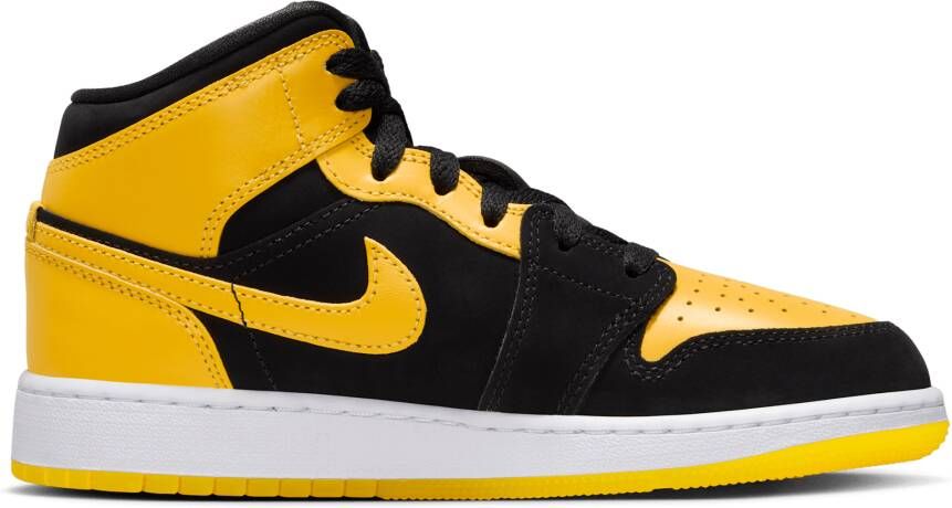 Jordan Aj1 Mid Unisex Schoenen Zwart Maat: 35.5 Mesh Synthetisch Foot Locker