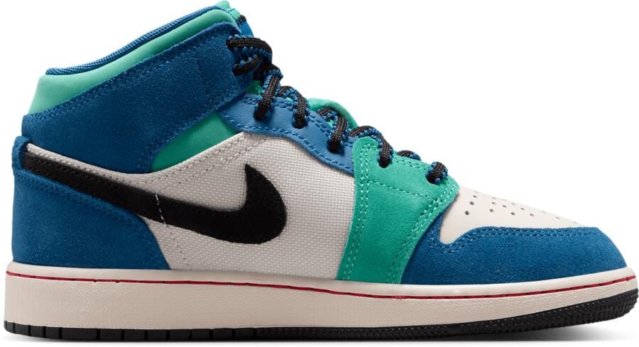 Jordan 1 Mid Kindersneakers Beige Mesh Synthetisch