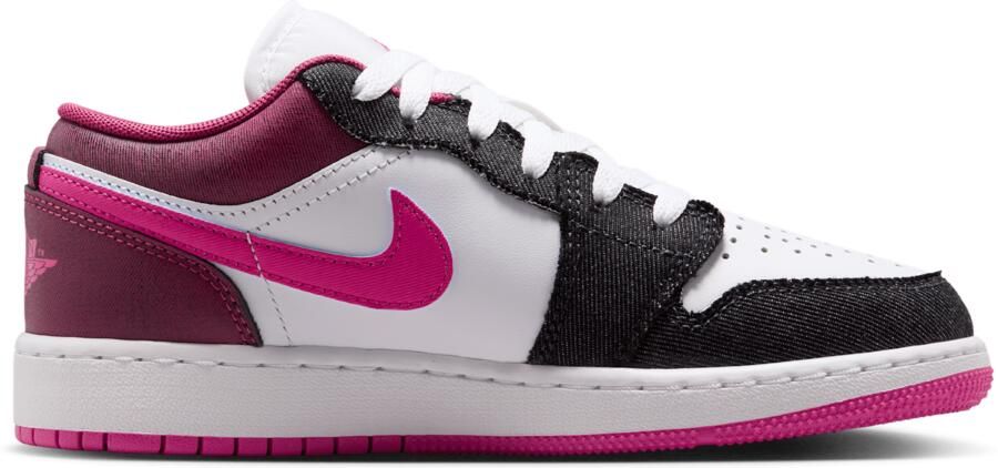 Jordan AJ1 Low Kindersneakers Zwart Mesh Synthetisch