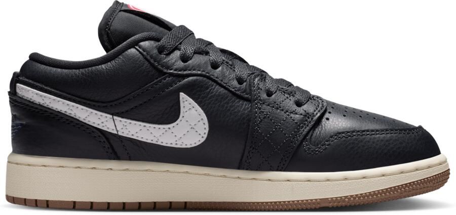 Jordan AJ1 Low Kindersneakers Zwart Mesh Synthetisch