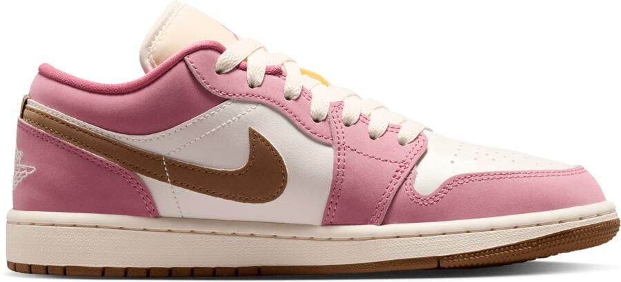 Jordan AJ1 Low Sneakers Dames Roze Mesh Synthetisch