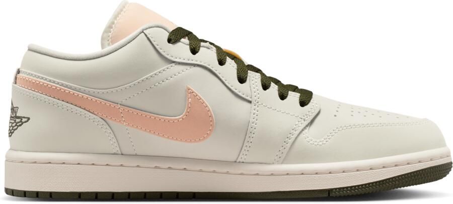 Jordan AJ1 Low Sneakers Dames Wit Mesh Synthetisch