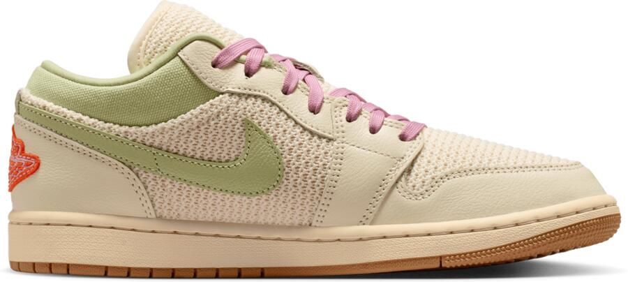 Jordan AJ1 Low Sneakers Dames Wit Mesh Synthetisch