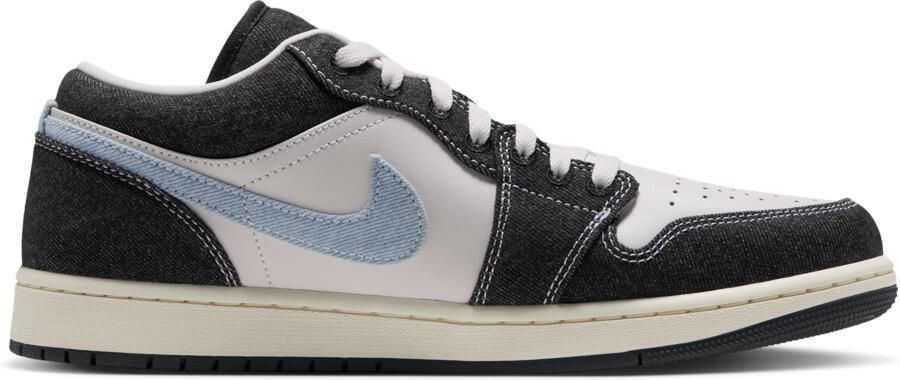 Jordan AJ1 Low Sneakers Heren Zwart Mesh Synthetisch