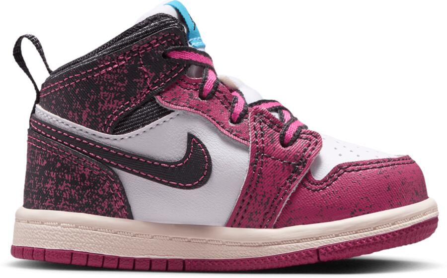Jordan Aj1 Mid Babyschoenen Rood Mesh Synthetisch