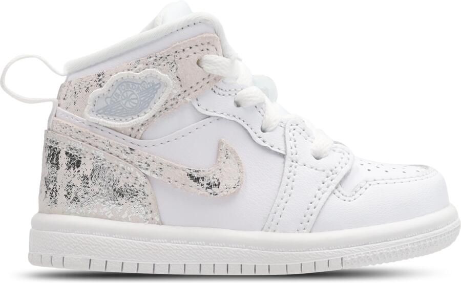 Jordan Aj1 Mid Babyschoenen Wit Leer