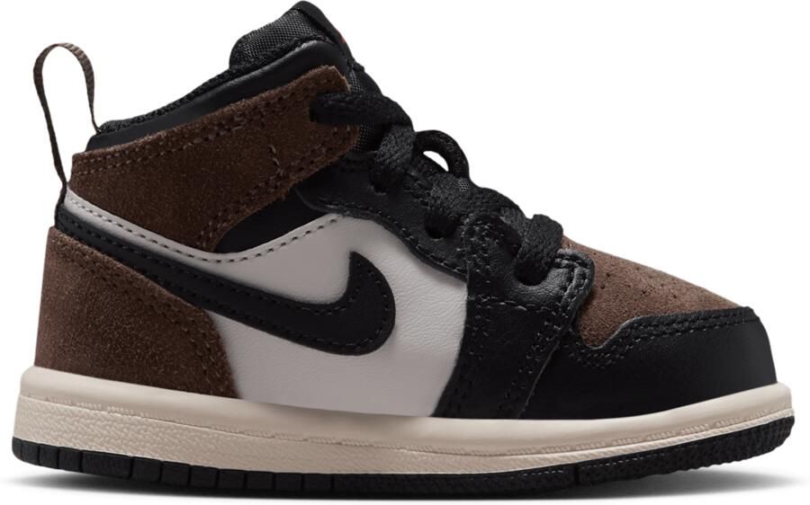 Jordan Aj1 Mid Babyschoenen Zwart Leer