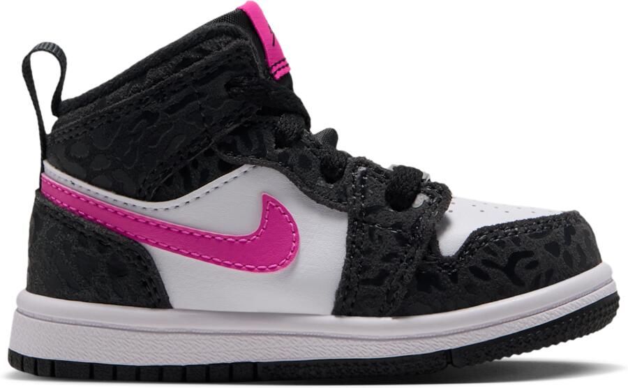 Jordan Aj1 Mid Babyschoenen Zwart Leer