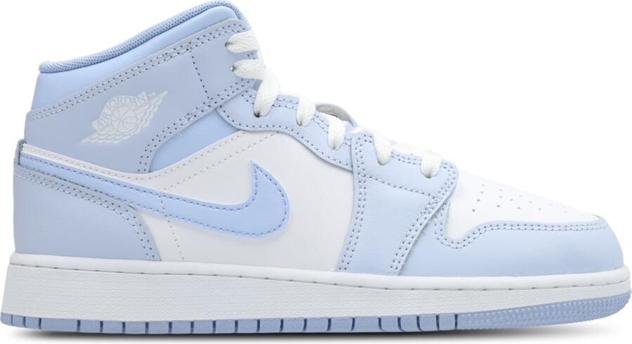 Jordan Aj1 Mid Kindersneakers Blauw Leer