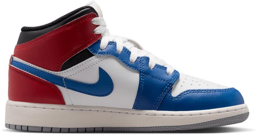Jordan Aj1 Mid Kindersneakers Blauw Mesh Synthetisch