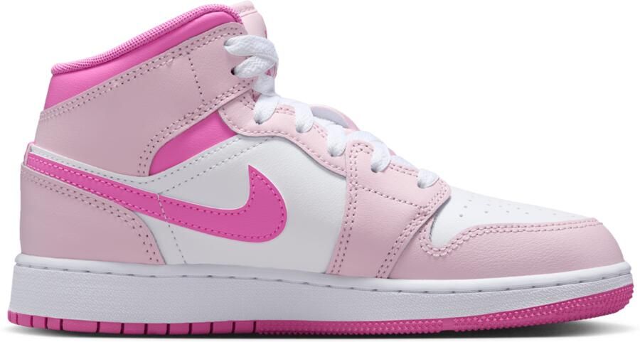 Jordan Aj1 Mid Kindersneakers Rood Mesh Synthetisch
