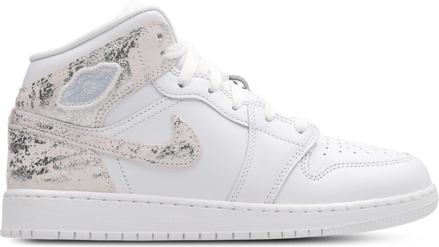 Jordan Aj1 Mid Kindersneakers Wit Leer