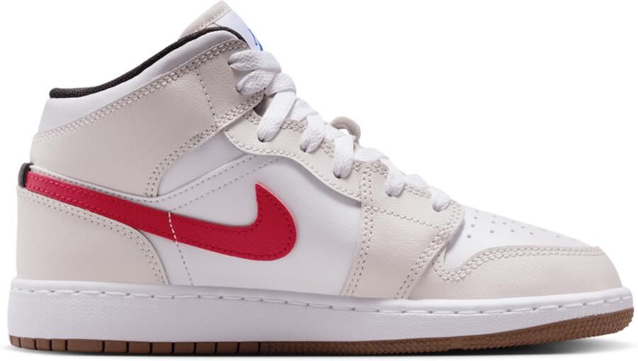 Jordan Aj1 Mid Kindersneakers Wit Leer