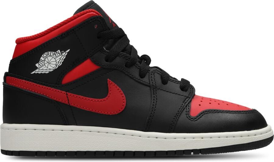 Jordan Aj1 Mid Kindersneakers Zwart Leer - Foto 2