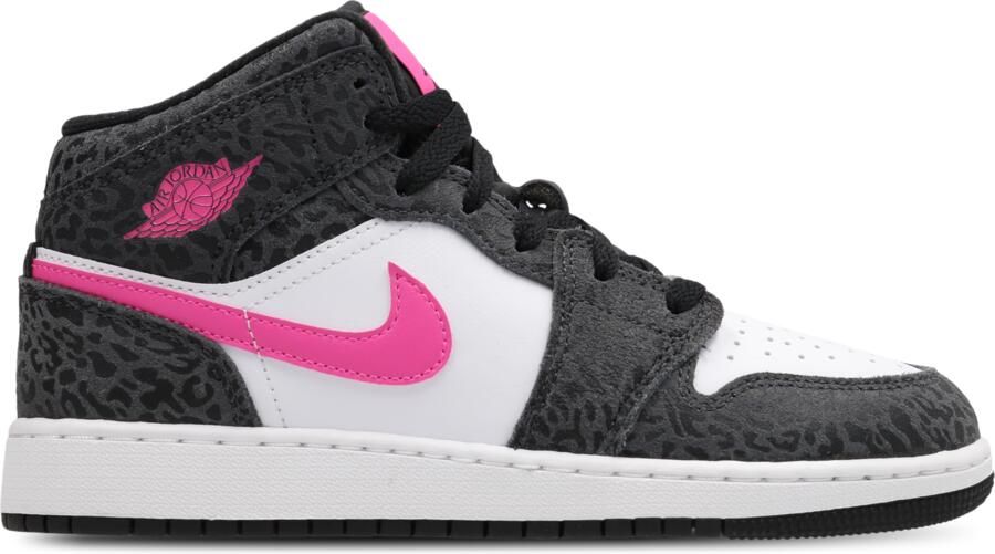 Jordan Aj1 Mid Kindersneakers Zwart Leer