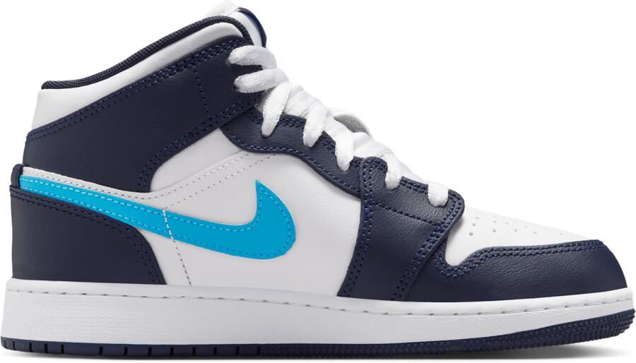 Jordan Aj1 Mid Kindersneakers Zwart Mesh Synthetisch