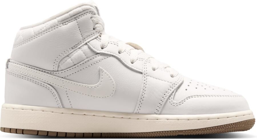 Jordan Aj1 Mid Kindersneakers Zwart Mesh Synthetisch