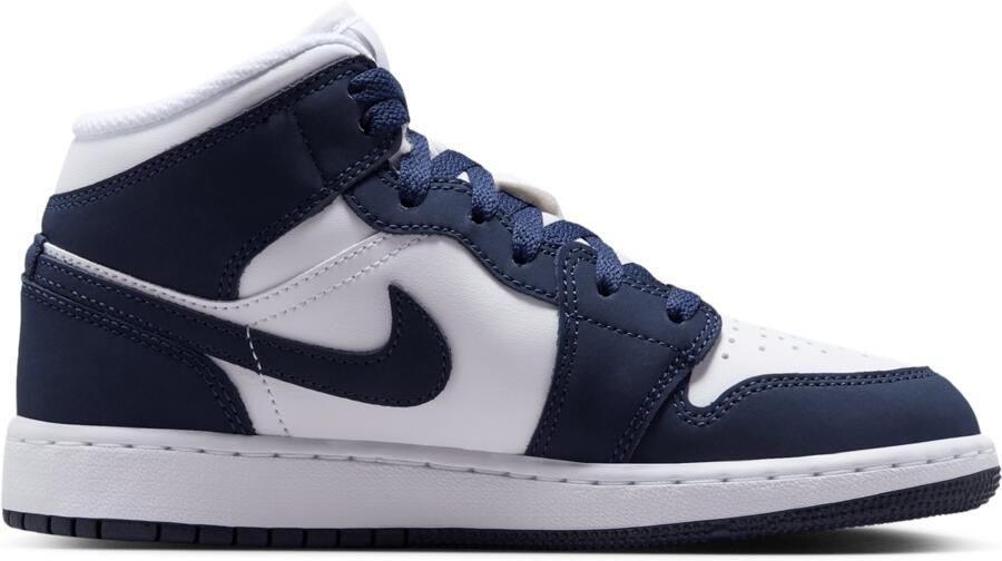 Jordan Aj1 Mid Kindersneakers Zwart Mesh Synthetisch