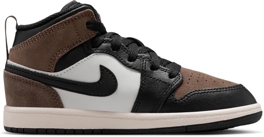 Jordan Aj1 Mid Peuterschoenen Zwart Leer
