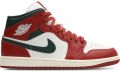 Jordan Aj1 Mid Sneakers Heren Wit Leer Synthetisch - Wit