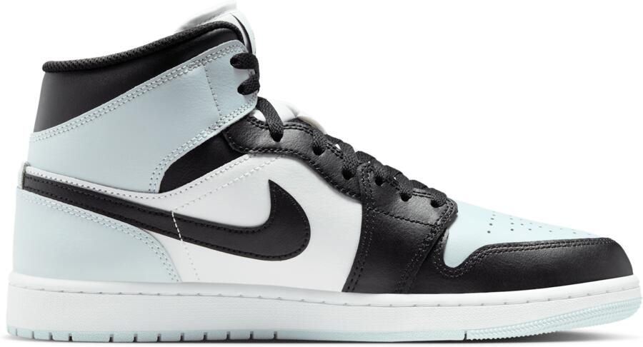 Jordan Aj1 Mid Sneakers Heren Zwart Leer Synthetisch