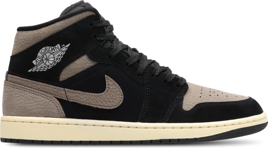 Jordan Aj1 Mid Sneakers Heren Zwart Leer Synthetisch - Foto 5