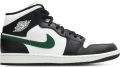 Jordan Aj1 Mid Sneakers Heren Zwart Leer Synthetisch - Zwart