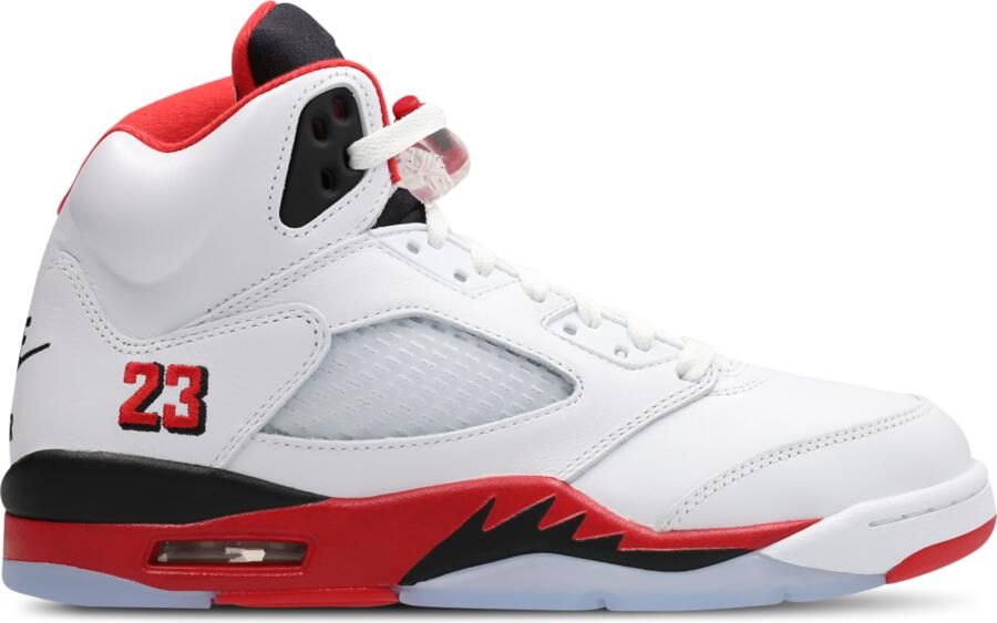 Jordan Aj5 Retro Sneakers Heren Wit Leer