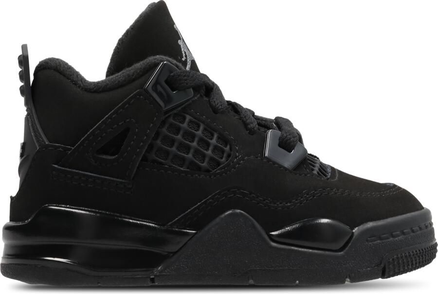 Jordan Retro 4 Babyschoenen Zwart Leer