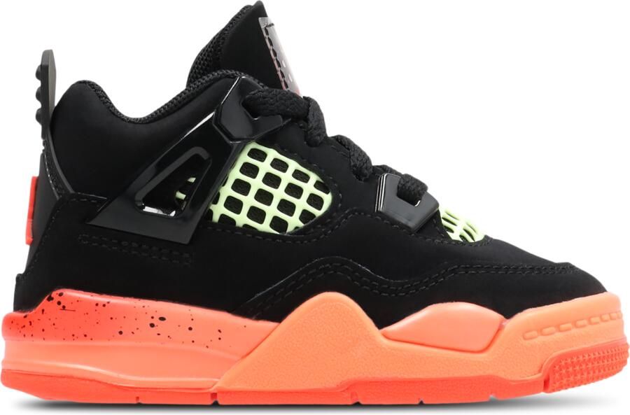 Jordan Retro 4 Babyschoenen Zwart Leer