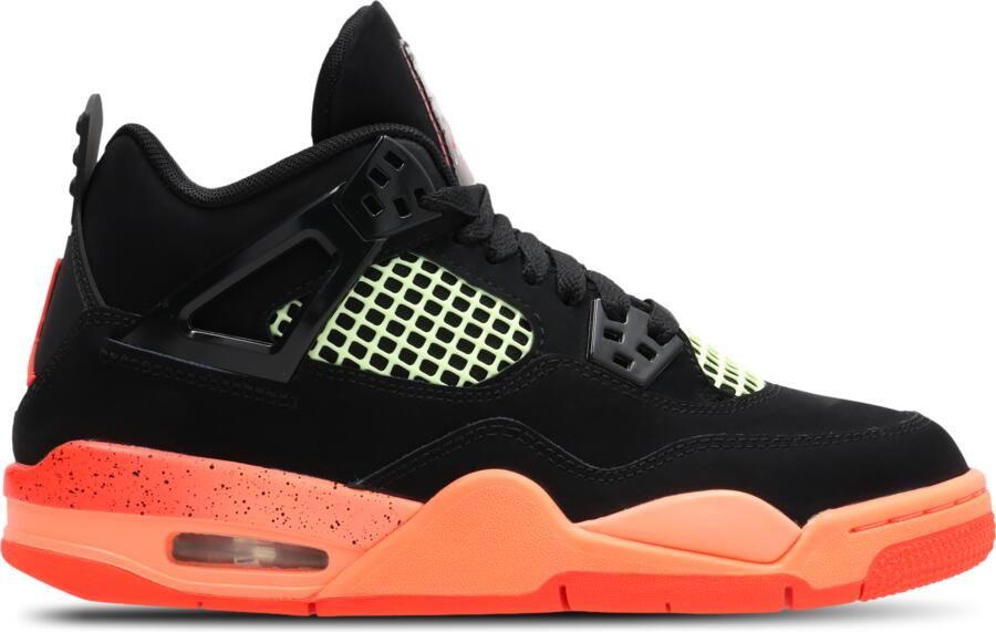 Jordan Retro 4 Kindersneakers Zwart Leer