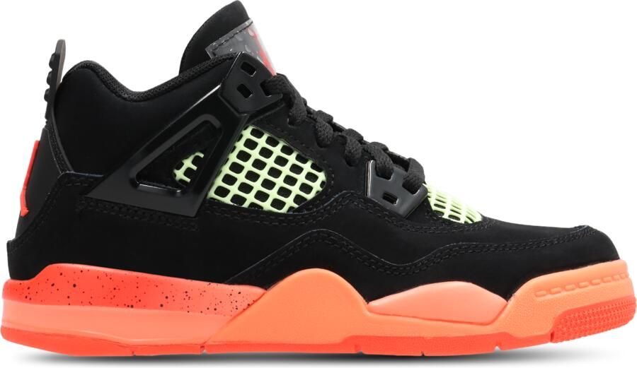 Jordan Retro 4 Peuterschoenen Zwart Leer